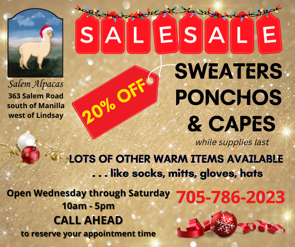 Save 20% on sweaters, ponchos and capes